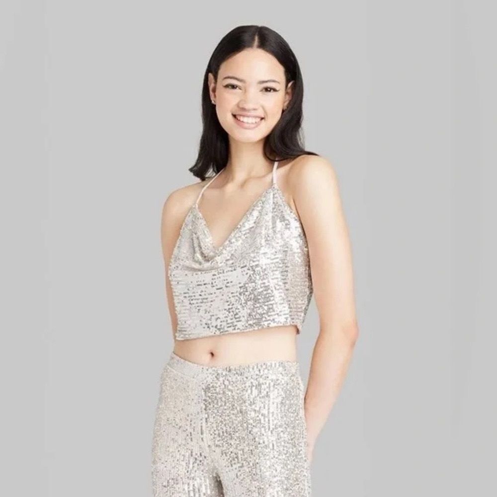 Wild Fable Sequins Halter Top